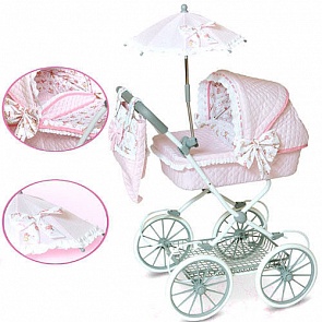 DeCuevas Коляска с сумкой и зонтиком Романтик, розовая, 81 см. (DeCuevas, 81030)